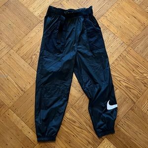 Black nylon belted Nike flight pants track pants